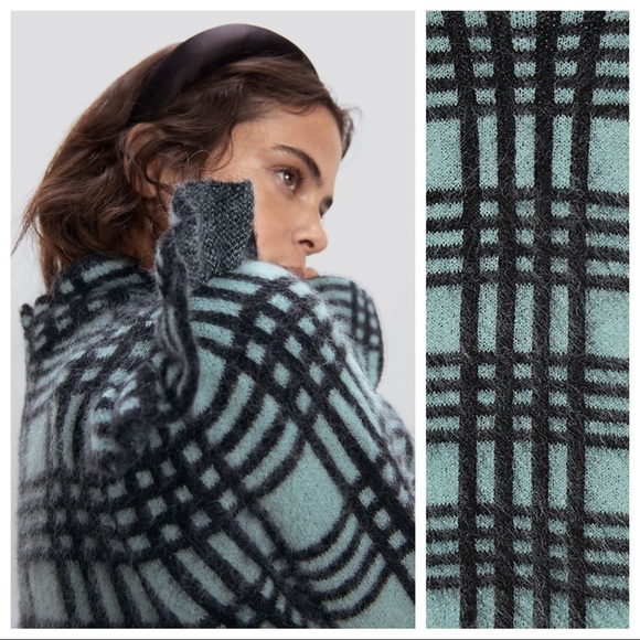 NWT. Zara Checked Wool/Mohair Knit Sweater. Size S - Picture 5 of 8